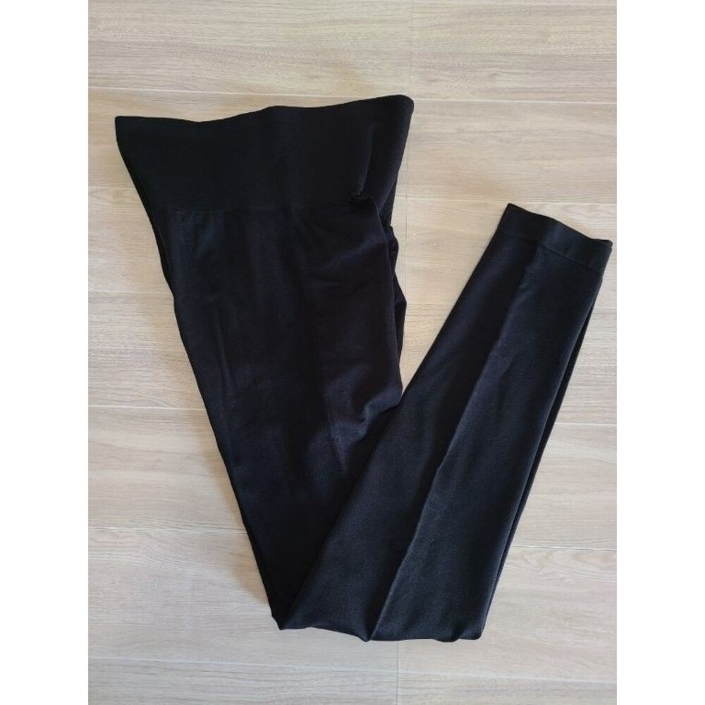 Black High Waist Ruched Leggings XS Ribbed Stretchy Yoga Activewear Workout Pant